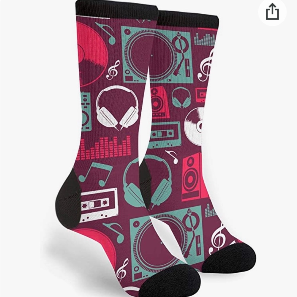 Colorful socks! With a DJ print